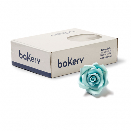 Decoratiuni Comestibile, Decor Tort - Decor Zahar - Trandafiri Bleu Ø 2 cm, 56 buc