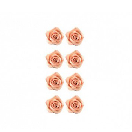 Decoratiuni Comestibile, Decor Tort - Decor Zahar - Trandafiri Frez/Piersica Ø 2 cm, 56 buc