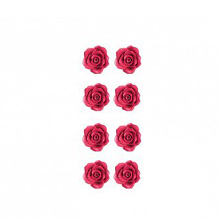 Flori din Zahar - Decor Zahar - Trandafiri Fucsia Ø 2 cm, 56 buc
