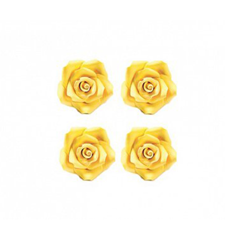 Decoratiuni Comestibile, Decor Tort - Decor Zahar - Trandafiri Galbeni Ø 3.5 cm, 30 buc
