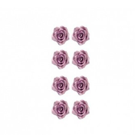 Decoratiuni Comestibile, Decor Tort - Decor Zahar - Trandafiri Lila Ø 2 cm, 56 buc
