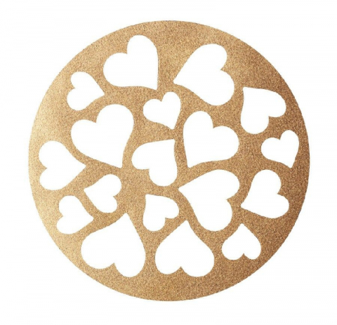 Decoratiuni Comestibile, Decor Tort - Decoruri Aurii Comestibile pentru Decorarea Alimentelor, 1 Forma, Ø 3-4 cm, Model Inimioara, 132 Buc