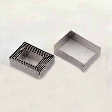 Decupatoare Forme Standard - Dreptunghi - Decupatoare Inox 3.7 - 6.5 x H 2 cm, Cutie 7 Buc