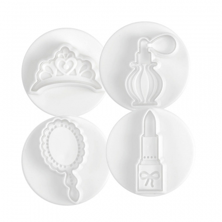 Decupatoare - Party Fashion - Decupatoare Plastic cu Extractor Ø 3.3 - 5 cm, Set 4 Buc