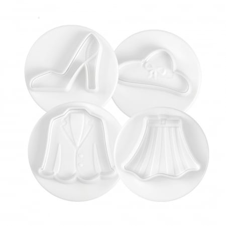 Cofetarie - Ustensile - Party Fashion - Decupatoare Plastic cu Extractor Ø 5.5 cm, Set 4 Buc