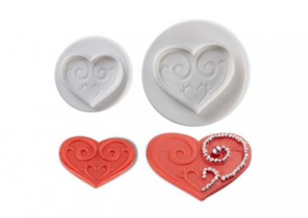 Inima Decorata - Decupatoare Plastic cu Extractor Ø 4 - 6 cm, Set 2 Buc [2]