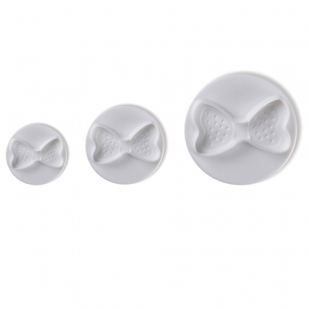 Cofetarie - Ustensile - Fundite - Decupatoare Plastic cu Extractor Ø 4 - 7 cm, Set 3 Buc