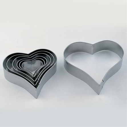 Cofetarie - Ustensile - Inima - Decupatoare Inox Ø 3 - 9 x H 2 cm, Cutie 7 Buc