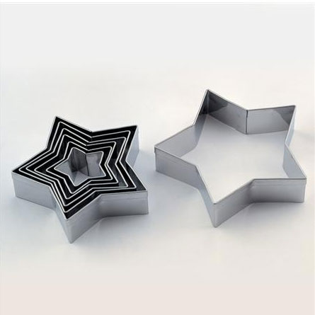 Cofetarie - Ustensile - Stea - Decupatoare Inox Ø 3 - 9 x H 2 cm, Cutie 7 Buc