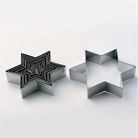 Cofetarie - Ustensile - Stea - Decupatoare Inox Ø 3.7 - 15 x H 2 cm, Cutie 9 Buc