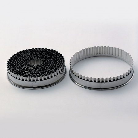 Decupatoare Forme Standard - Oval Festonat - Decupatoare Inox Ø 3.4 - 11.7 x H 2 cm, Cutie 9 Buc