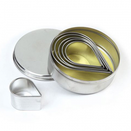 Decupatoare Forme Standard - Picatura - Decupatoare Inox Ø 4.5 - 9.5 x H 3 cm, Cutie 6 Buc
