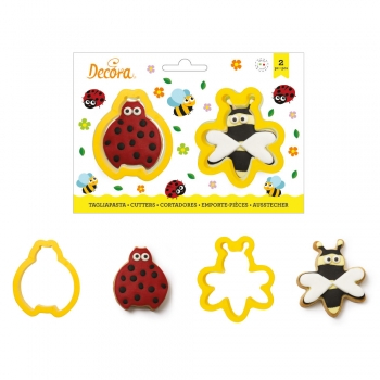 Cofetarie - Ustensile - Gargarita si Albina - Decupatoare Plastic Ø 7.5 si 8 x H 2.2 cm, Set 2 Buc