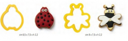 Cofetarie - Ustensile - Gargarita si Albina - Decupatoare Plastic Ø 7.5 si 8 x H 2.2 cm, Set 2 Buc