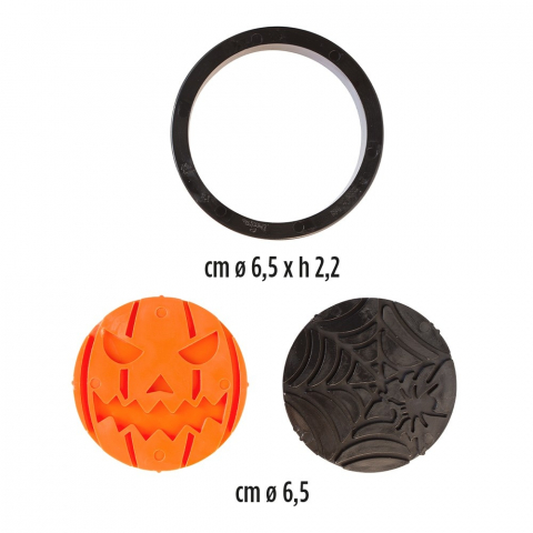 Decupatoare Sezon - Decupatoare Plastic Halloween - Decor Biscuiti, Ø 6.5 x H 2.2 cm, 3 buc