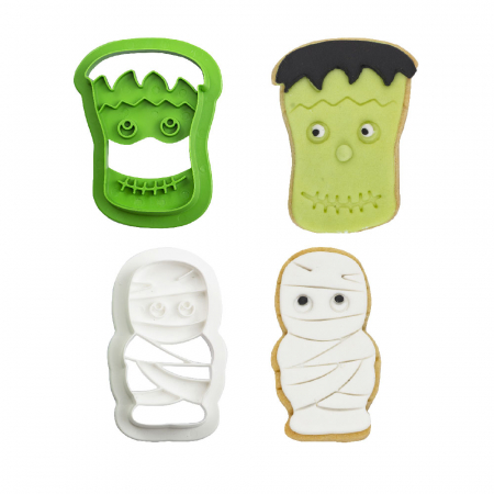 Decupatoare Plastic Halloween - Mumie si Monstru Ø 8 x H 2.2 cm, 2 Buc [2]