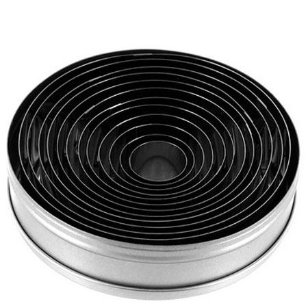 Decupatoare Forme Standard - Rotund - Decupatoare Inox Ø 2 - 14 x H 2 cm, Cutie 16 Buc