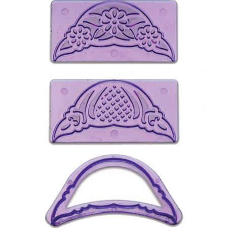 Cofetarie - Ustensile - Dantela 10 x 5 cm - Decupator cu 2 Marcatoare Plastic, Set 3 Buc