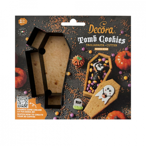 Cofetarie - Ustensile - Decupator Plastic Halloween - Sarcofag 10, 13 x 5, 7 x H 2.2, 3 cm, 2 buc
