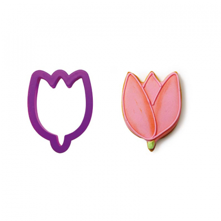 Decupatoare Flori, Fluturi - Decupator Plastic Lalea 7.5 x 5.5 x H 2.2 cm