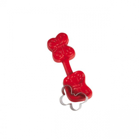 Decupatoare Flori, Fluturi - Fluture - Decupator Inox si Mulaj Silicon, 3 x 2.3 cm