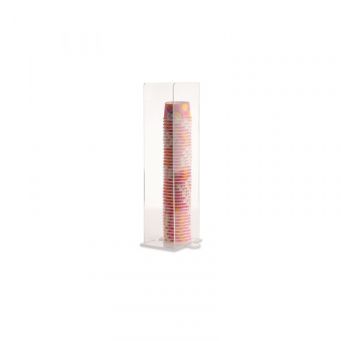 Cofetarie - Ustensile - Dispenser Pahare Inghetata, Plexiglas Transparent, 13.5 x H 40 cm