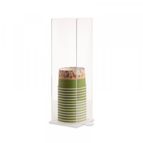 Cofetarie - Ustensile - Dispenser Pahare Inghetata, Plexiglas Transparent, 16 x H 40 cm