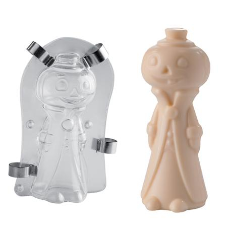 Matrite Decoruri, Figurine 3D Ciocolata - Domnul Dovleac 3D - Matrita Plastic Rigid fixare Cleme