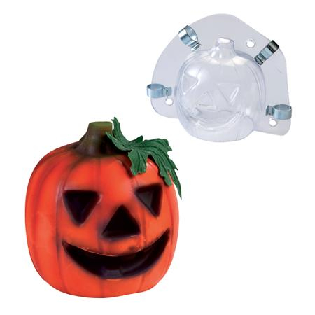 Matrite Decoruri, Figurine 3D Ciocolata - Dovleac Haloween 3D - Matrita Plastic Rigid fixare Cleme