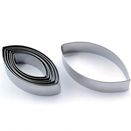 Decupatoare Forme Standard - Elipsa - Decupatoare Inox Ø 5.5 - 10 x H 2 cm, Cutie 7 Buc