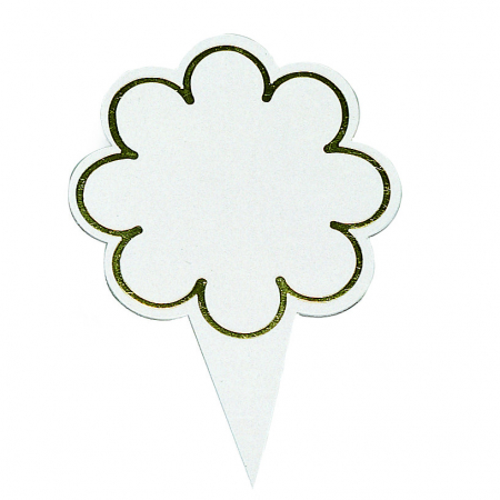 Etichete Produs si Pret - Etichete Pret Material Plastic Alb, Contur Auriu, Ø 6 x H 9 cm, Set 25 buc