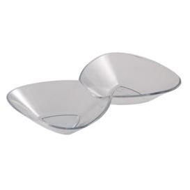 Accesorii Candy Bar, Bufet, Catering - Farfuriute Double 11 x 6.5 x H 2 cm, Plastic Transparent, Set 20 Buc