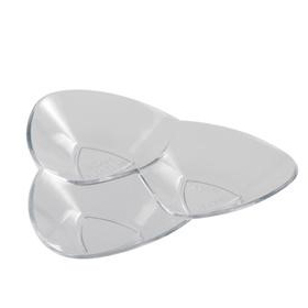 Accesorii Candy Bar, Bufet, Catering - Farfuriute Triple 11.5 x 10.5 x H 1.5 cm, Plastic Transparent, Set 25 Buc