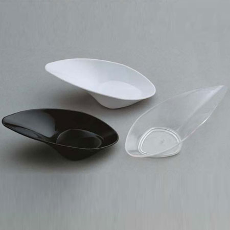 Accesorii Candy Bar, Bufet, Catering - Farfuriute Wing 10 x 5 x H 3 cm, Plastic Transparent, Set 20 Buc