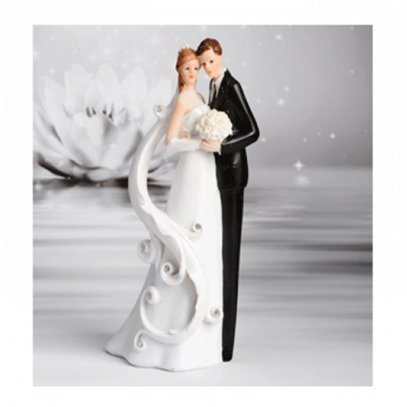 Ustensile si Accesorii Tort - Figurina necomestibila Mire si Mireasa Elegant H 21 cm