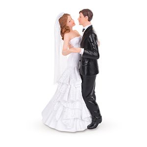 Ustensile si Accesorii Tort - Figurina necomestibila Mire si Mireasa Romantic H 14.5 cm