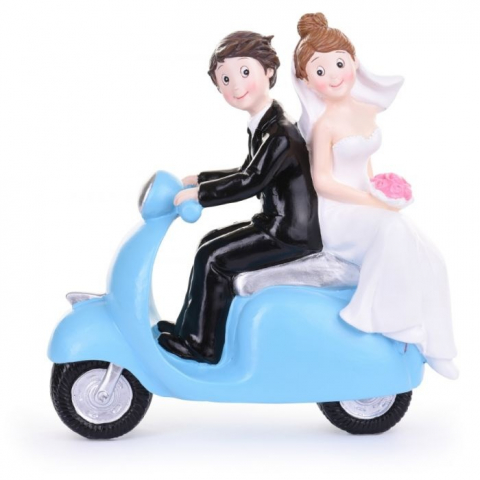 Ustensile si Accesorii Tort - Figurina necomestibile Mire si Mireasa Scooter H 17 cm