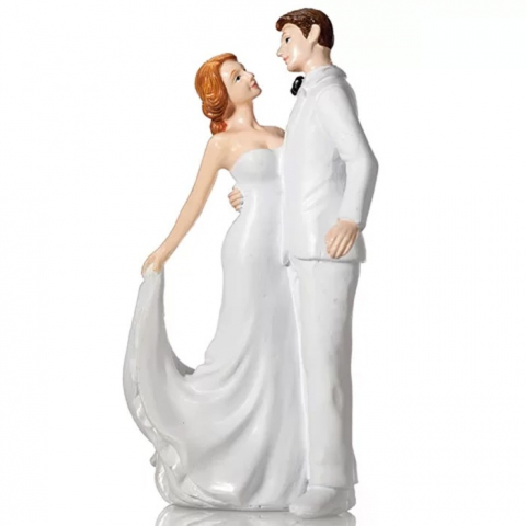 Ustensile si Accesorii Tort - Figurina Tort Necomestibila, Mire si Mireasa Elegant H 15 cm