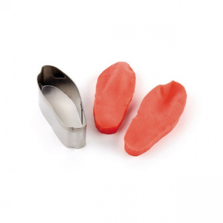 Ustensile Decor Pasta de Zahar - Floare de Magnolie - Decupator Inox si Mulaj Silicon 7 x 3 cm, Set 3 Buc