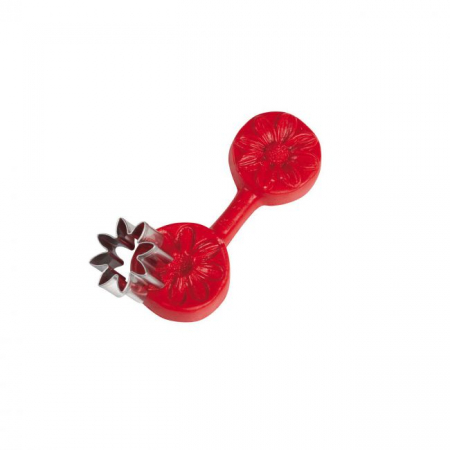 Ustensile Decor Pasta de Zahar - Margareta Mica - Decupator Inox si Mulaj Silicon Ø 2.5 cm, Set 2 Buc