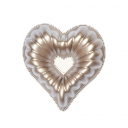 Cofetarie - Ustensile - Forma Coacere Inima Beatrice 28 x 27 x H 10 cm, Aluminiu Antiaderent