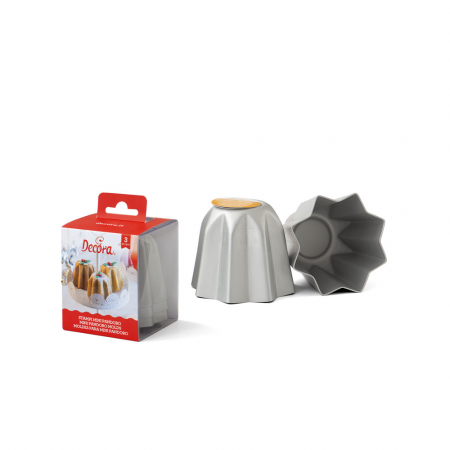 Forme, Tavi Coacere - Forma Coacere Pandoro Mignon 70 gr, Ø 7.5 x H 6 cm, Aluminiu Anodizat
