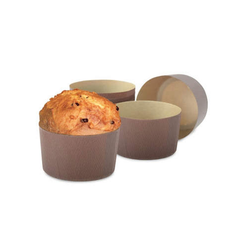 Chese Coacere si Prezentare - Forma Coacere Panettone Ø 7 x H 5 cm - 100 g, Carton Termorezistent, Set 100 Buc