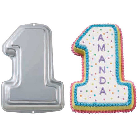 Cofetarie - Ustensile - Forma Coacere Tort Model Cifra Unu, 32.4 x 21.6 x H 5 cm, Aluminiu Anodizat