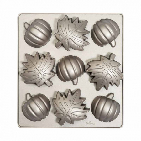 Cofetarie - Ustensile - Forma Copt Toamna 9 Cavitati Ø 8 x H 3.5 cm, Aluminiu Antiaderent