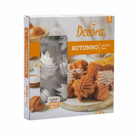 Cofetarie - Ustensile - Forma Copt Toamna 9 Cavitati Ø 8 x H 3.5 cm, Aluminiu Antiaderent