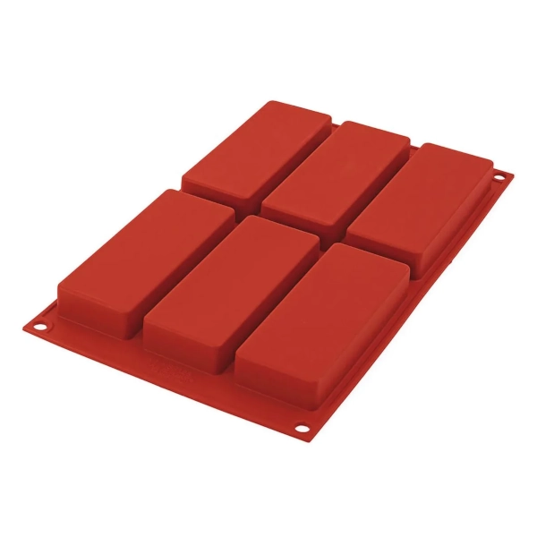 Forme Silicon Monoportii, Mignon - Forma de silicon dreptunghiulara, SF128 Slim, 6 cavitati, 120 x 45 x h 20 mm