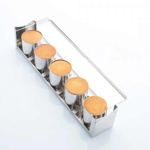 Forme, Tavi Coacere - Forma Inox Coacere Produse Model Geometric Cilindru Mini, Ø 6 x H 6 cm, vol. 170 ml - Set 5 buc