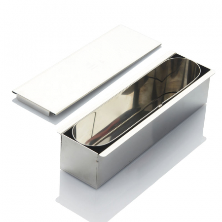 Cofetarie - Ustensile - Forma Inox Coacere Produse Model Geometric Oval si Dreptunghi, 25 x 6 x H 6 cm, vol. 790 ml, 900 ml