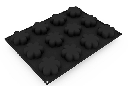 Forme de Silicon Cofetarie - Forma Pavoflex 30x40 cm Margareta Monoportii 12 cav. + forma sil insertie 30x17.5 cm 24 cav. 85 ml